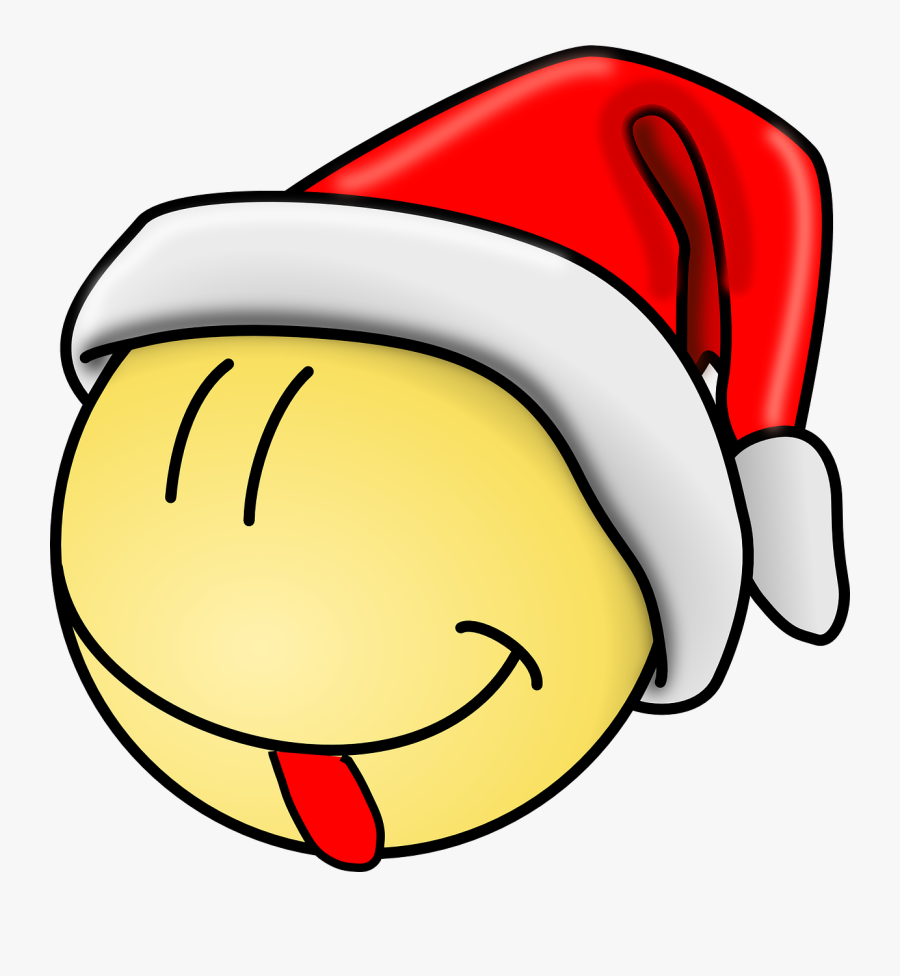Smiley, Santa, Tongue, Emoticon, Smilies, Christmas - Smiley Face Clip Art, Transparent Clipart