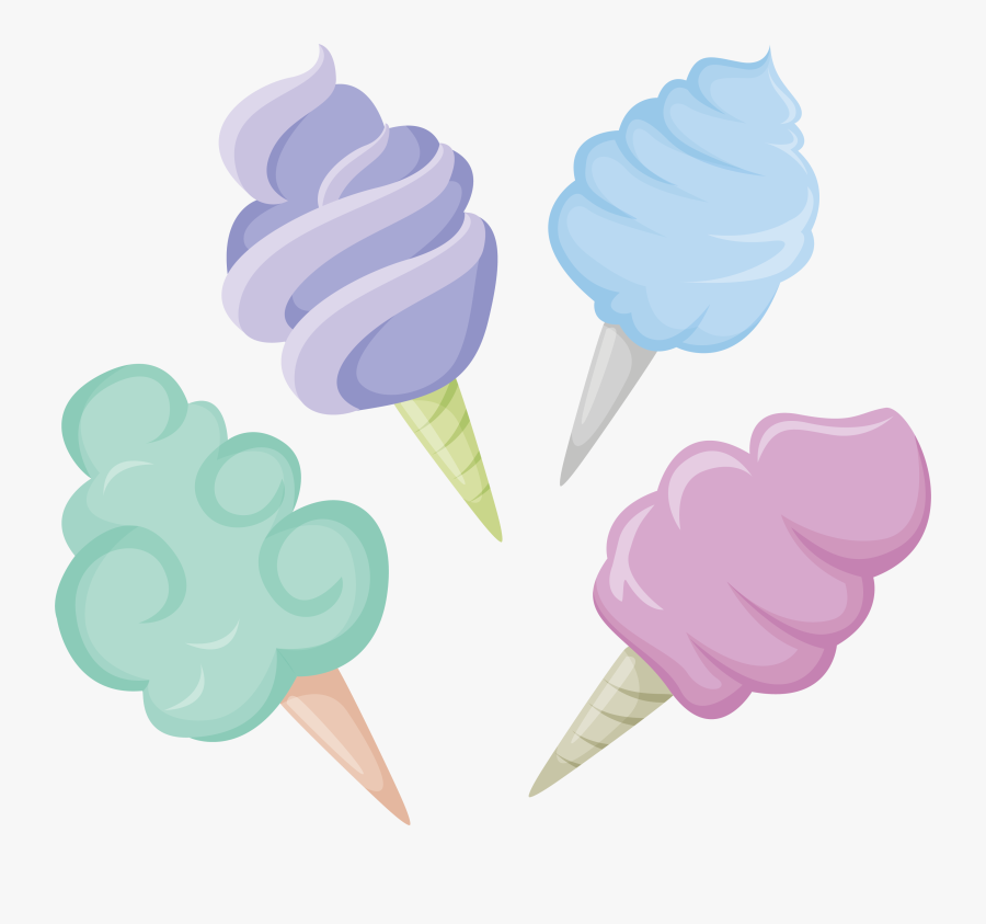 Desserts Clipart Colorful Candy - Algodão Doce Vetor Png, Transparent Clipart