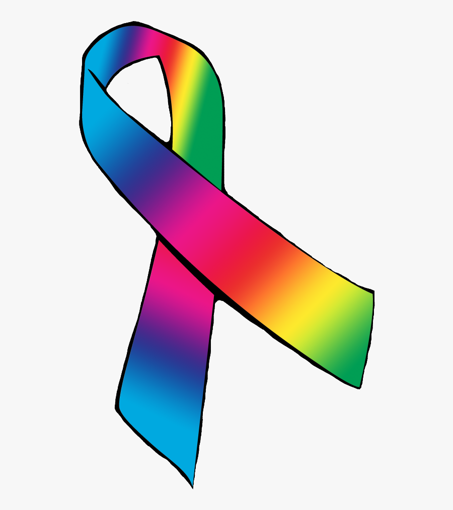No Stereotypes Here - Rainbow Cancer Awareness Ribbon, Transparent Clipart