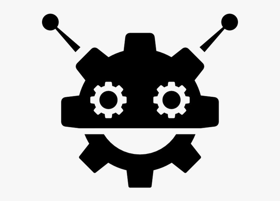 Robocog Logo Of A Robot With Cogwheel Head Shape Free - Bot Png, Transparent Clipart