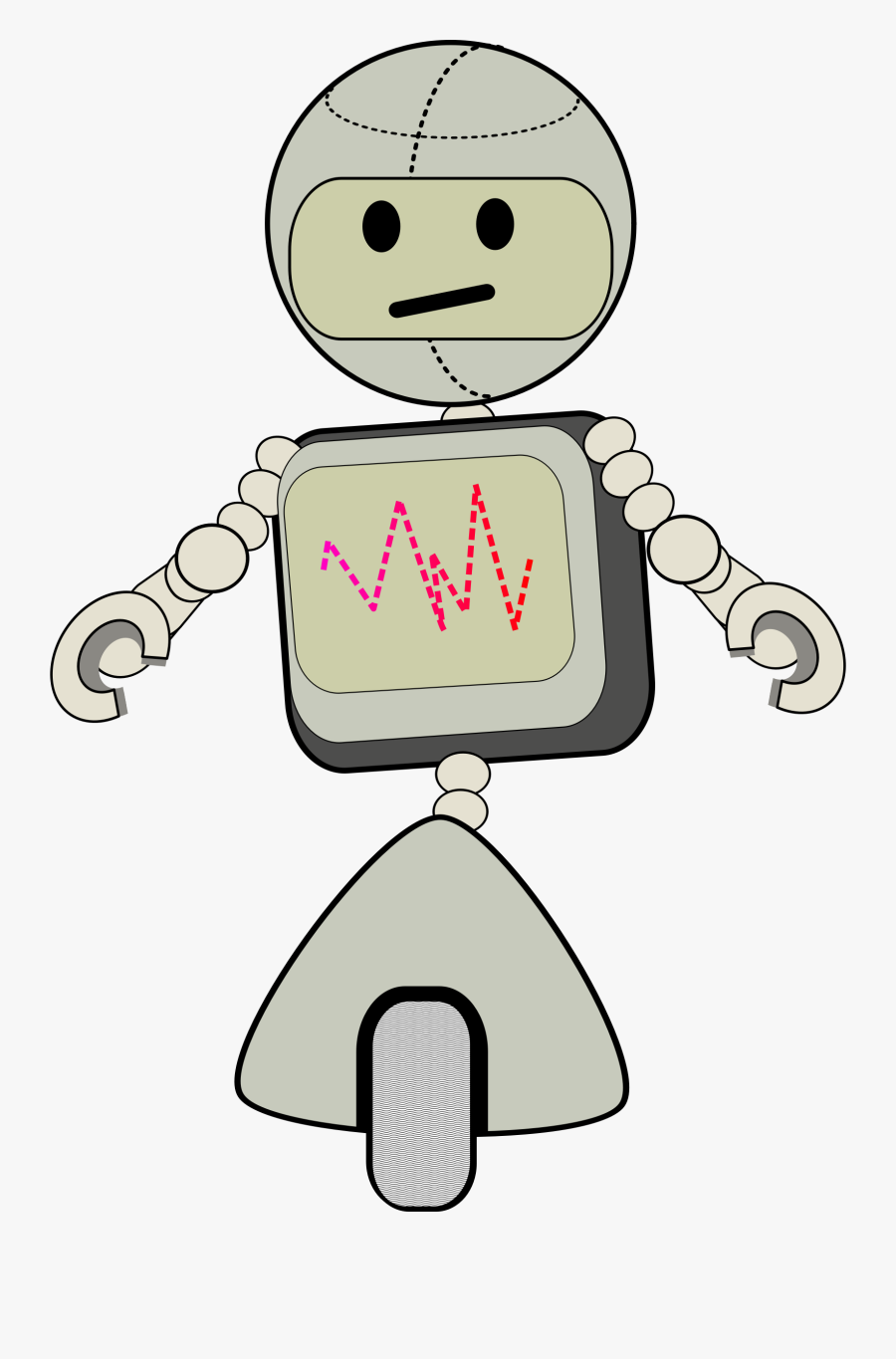 Tall Robot - Robot On One Wheel Drawing, Transparent Clipart