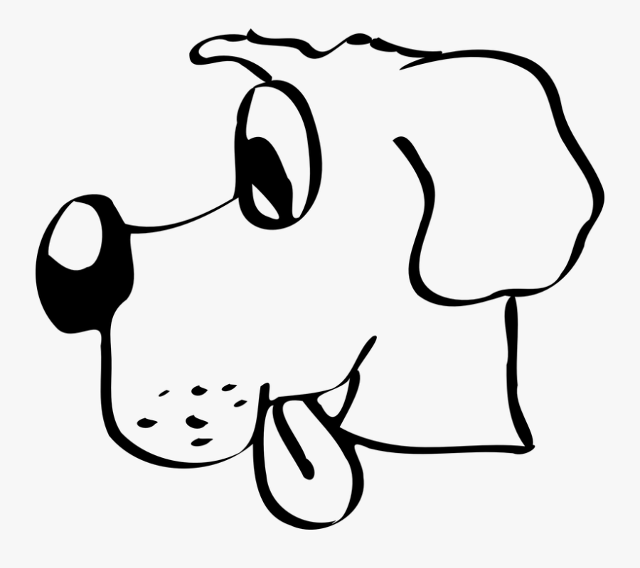 Dog, Tongue, Stuck - Cartoon Dog Head Side View, Transparent Clipart