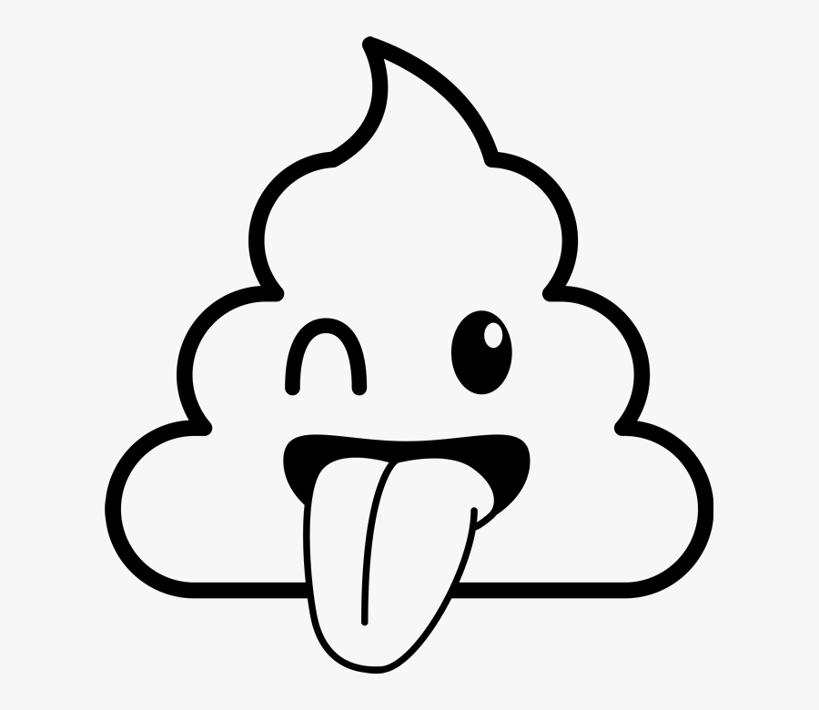 Download Sticking Tongue Out Poop Emoji Rubber Stamp - Poop Black ...