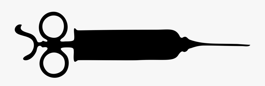 Hypodermic Needle Syringe Injection Silhouette Computer - Hypodermic Needle Silhouette, Transparent Clipart