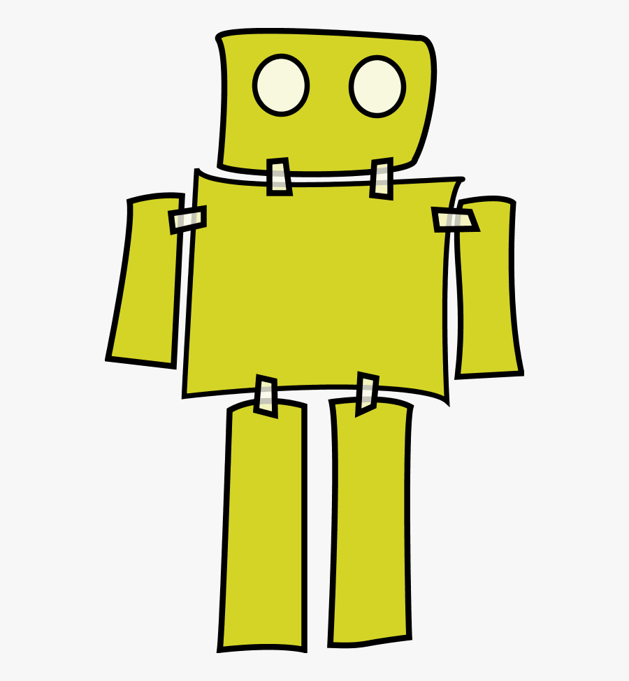 Vector Clip Art - Robots Line Drawing, Transparent Clipart