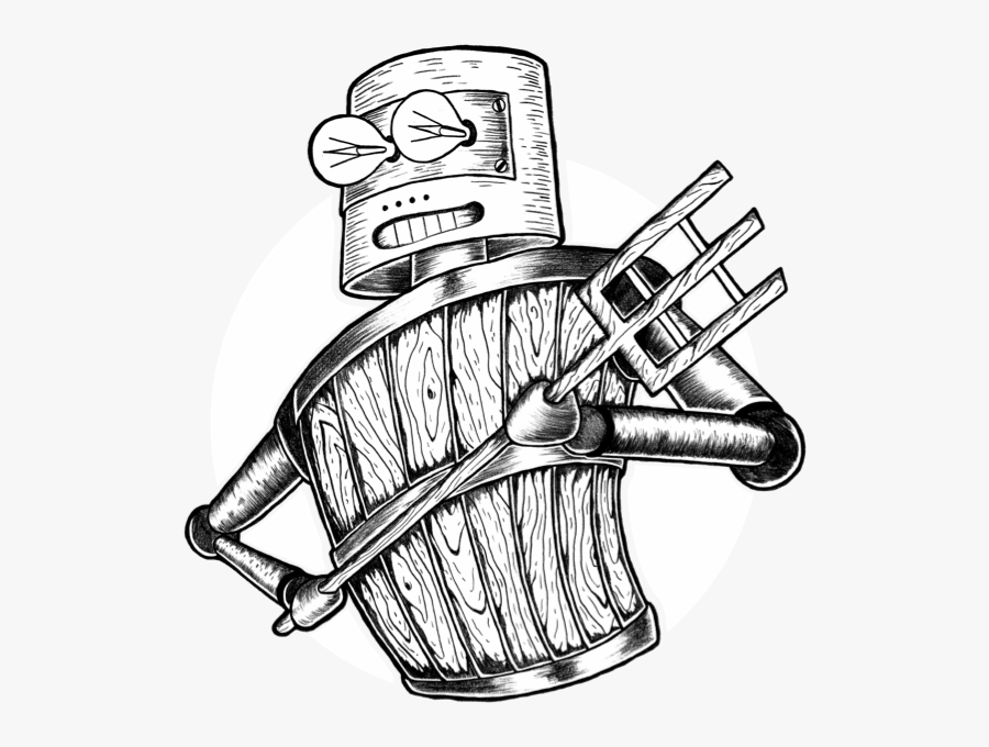 Wooden Robot Brewery, Transparent Clipart