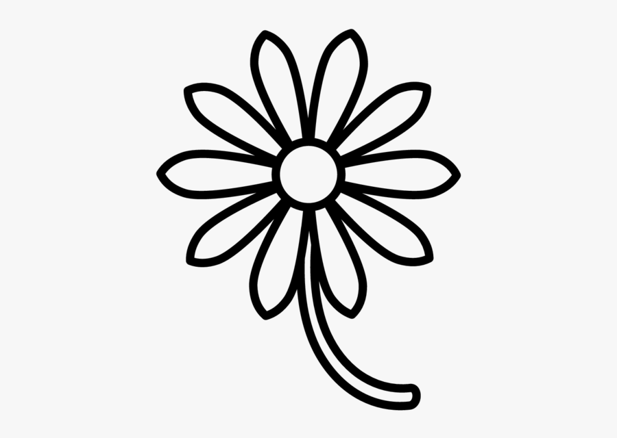 Flower Flat Icon Sticker - Daisy Outline Clip Art, Transparent Clipart