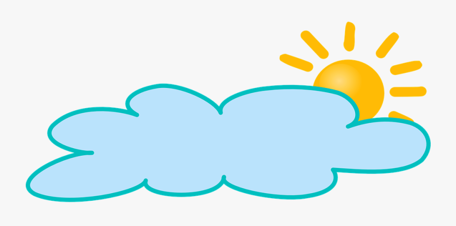 Transparent Sun And Clouds Clipart - Cloudy Weather, Transparent Clipart