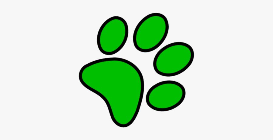 Green Paw Print Symbol, Transparent Clipart