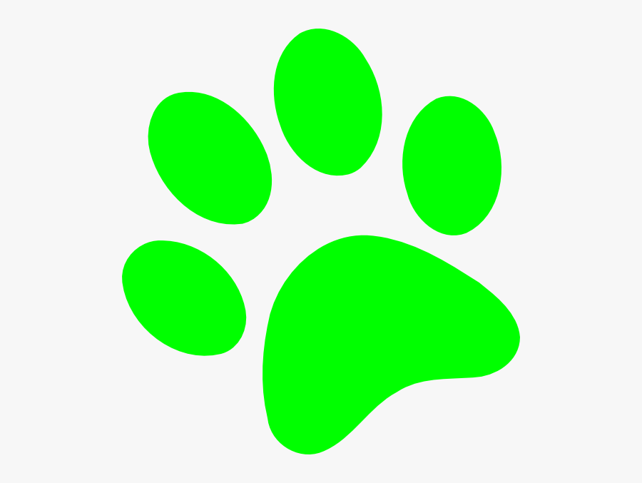Neon Green Paw Print Clipart , Png Download - Green Paw Print Clipart, Transparent Clipart