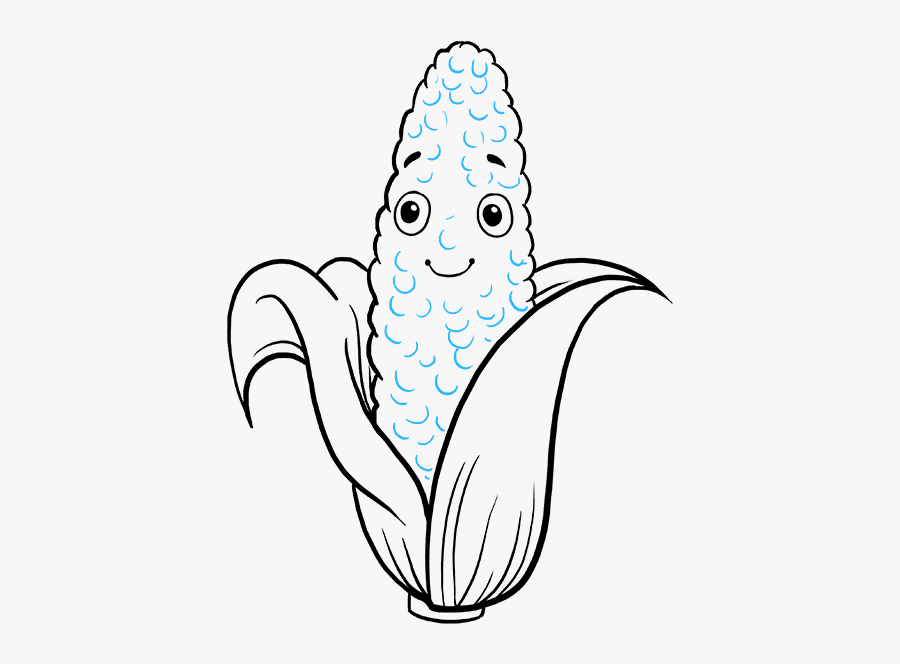 How To Draw Corn Cob - Draw Corn Clipart, Transparent Clipart