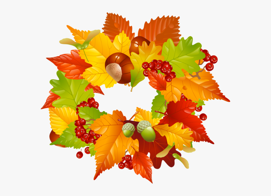 Colorful Clip Art For The Fall Season - Fall Wreath Clip Art, Transparent Clipart