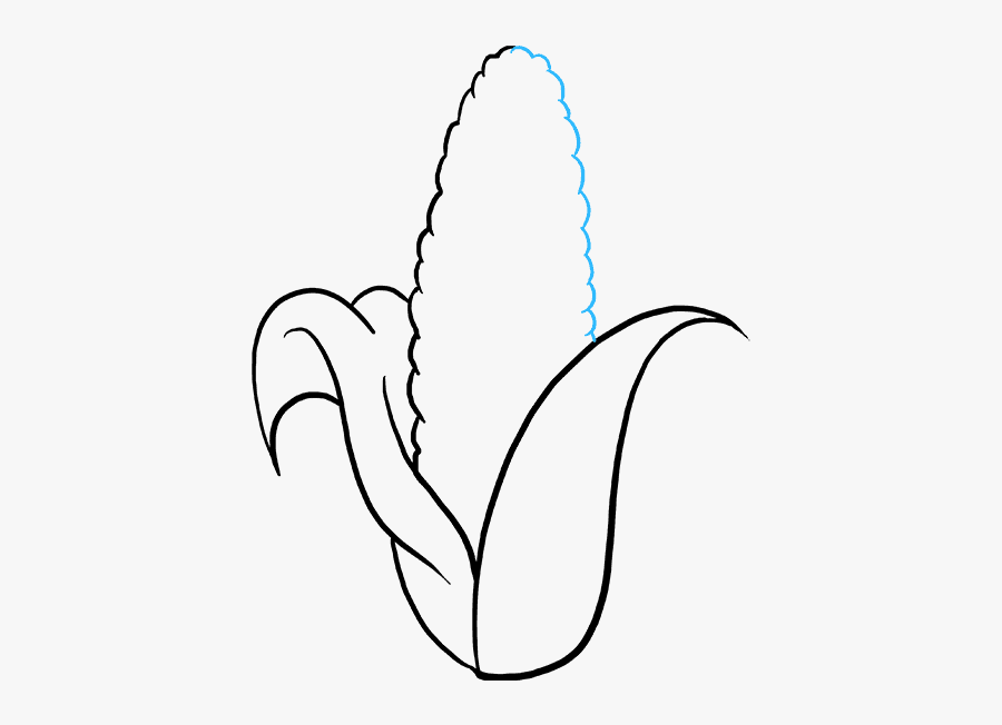 How To Draw Corn Cob - Line Art, Transparent Clipart