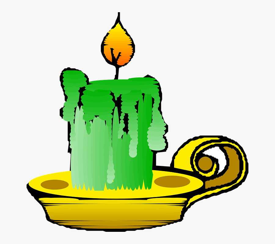 Free Vector Green Candle Clip Art, Transparent Clipart