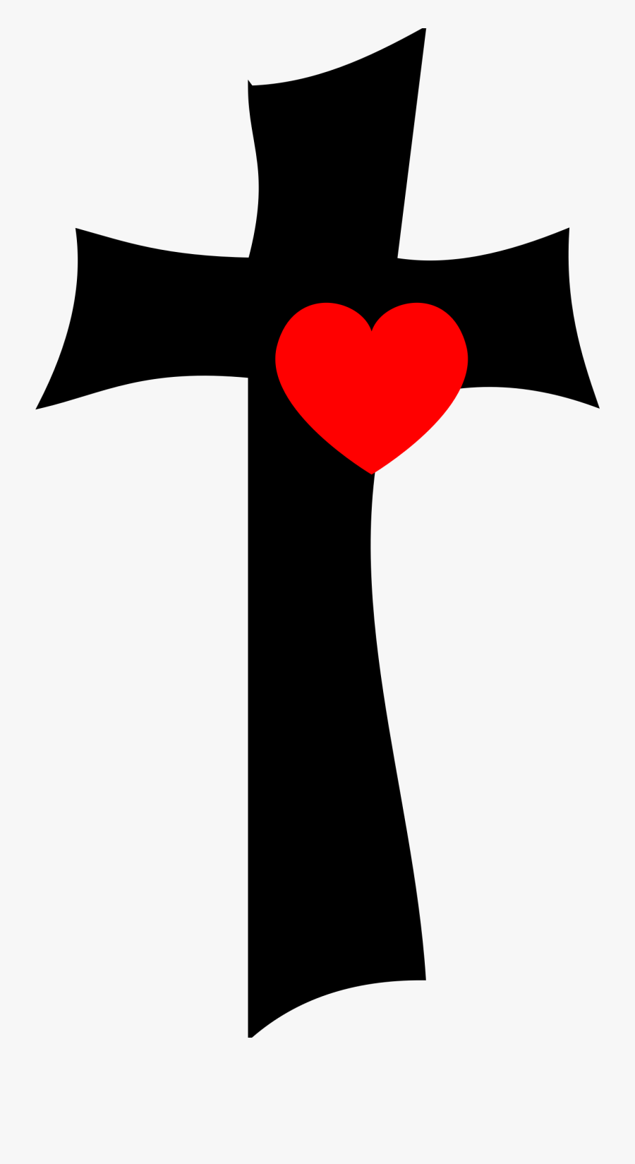 From The Cross With Love - Cross With Heart Clipart, Transparent Clipart