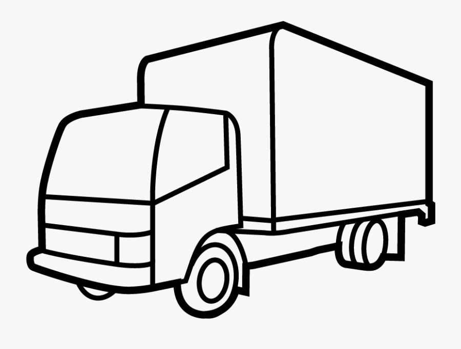 Drawing Truck Shipping - Shipping Truck Drawing, Transparent Clipart