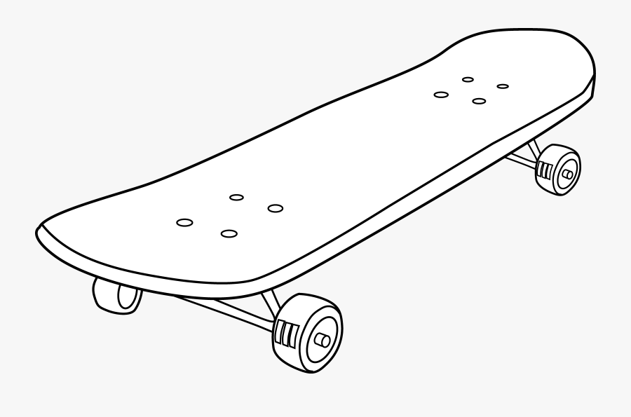 Skateboard Clipart - White Skateboard Black Background, Transparent Clipart