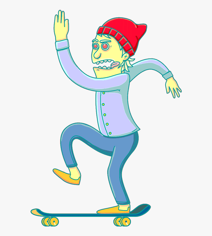 Skate Clipart Skateboarder - Animated Gif Skateboarding, Transparent Clipart