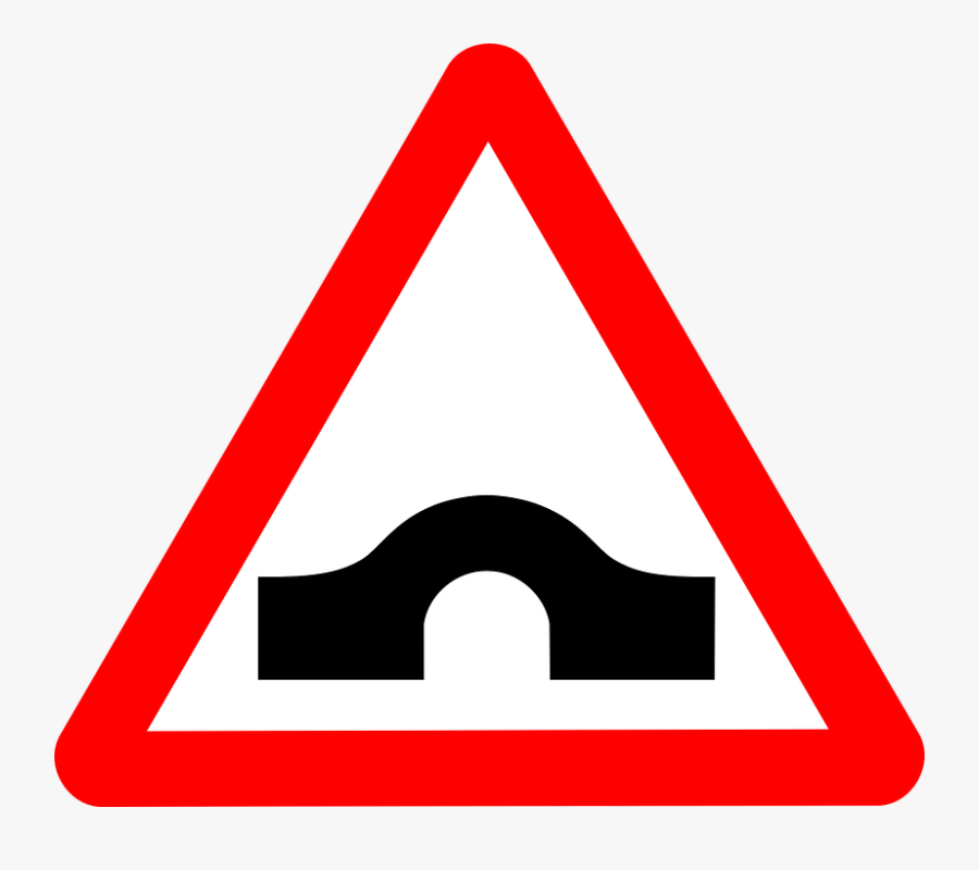 Free Vector Bridge Road Sign Clip Art - Bridge Ahead Road Sign, Transparent Clipart