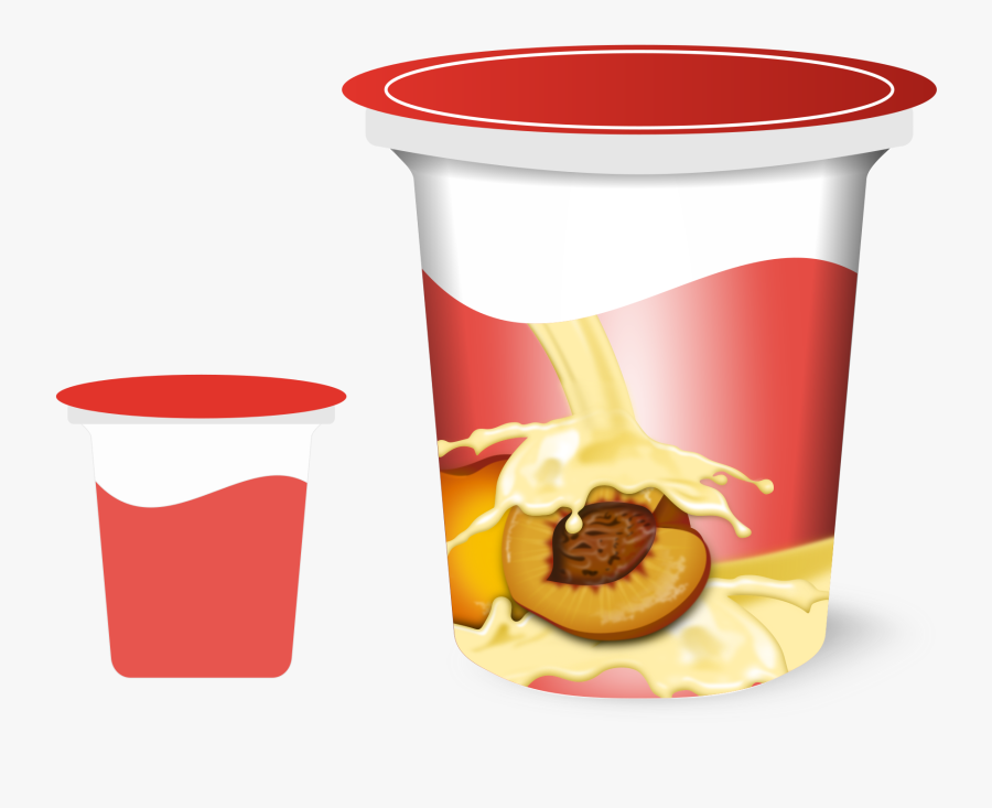 Cup,food,tableware - Peach Yogurt Clipart Transparent, Transparent Clipart