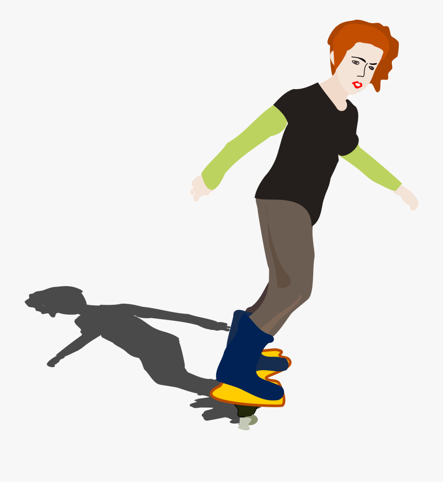 Girl On Skateboard Clipart Transparent, Transparent Clipart