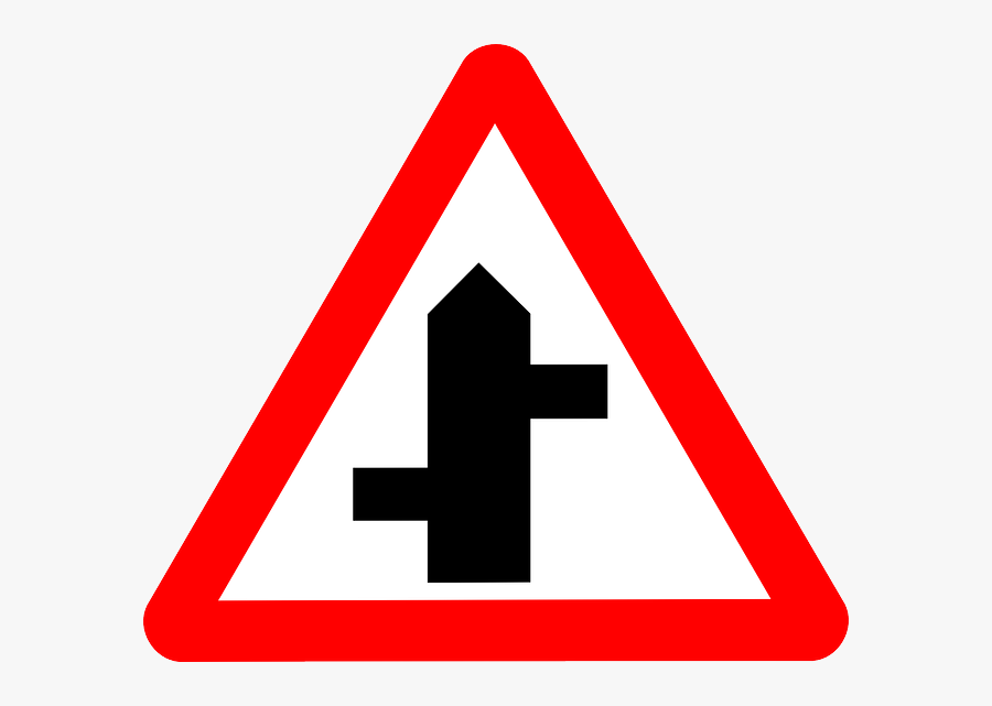 Staggered Junction Road Sign, Transparent Clipart
