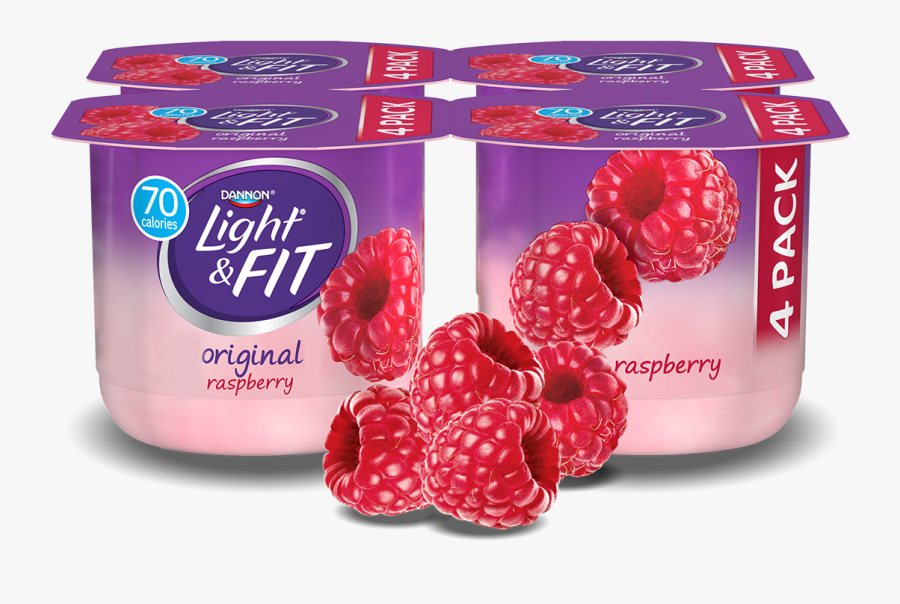 Raspberry Nonfat Yogurt - Dannon Yogurt Light And Fit Raspberry 4 Pack, Transparent Clipart