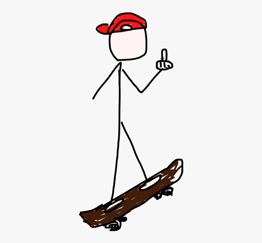 Skateboard Clipart Stick Figure - Skateboard Stick Figure, Transparent Clipart