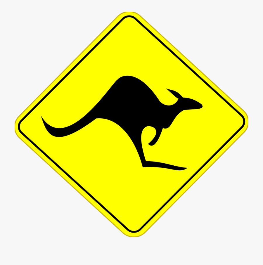 Road Trip Clipart - Caution Kangaroo, Transparent Clipart