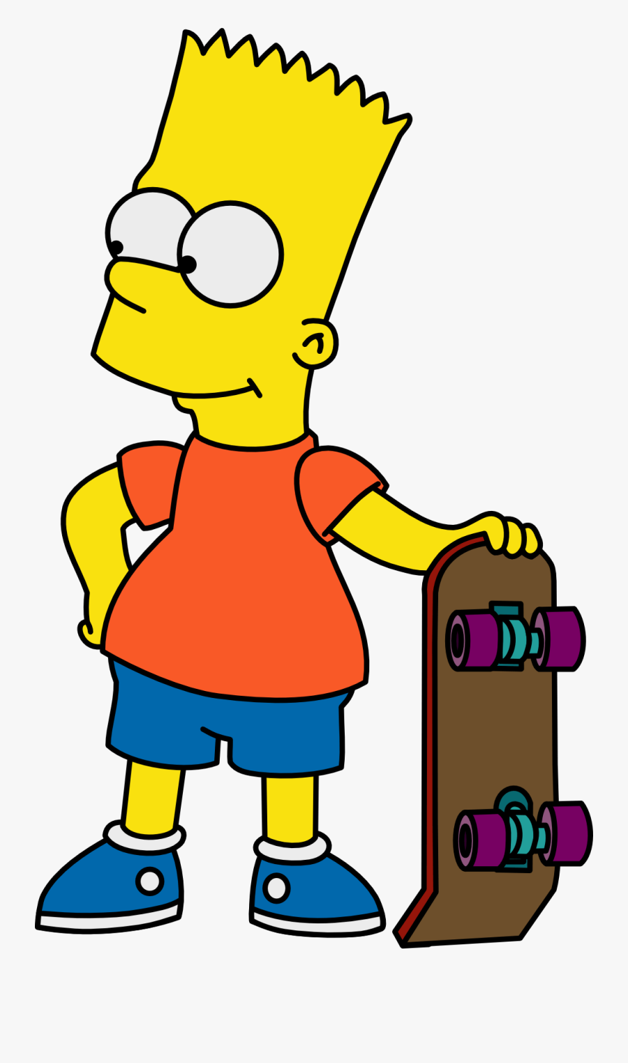 Bart Simpson Skateboard - Easy Draw Bart Simpson, Transparent Clipart