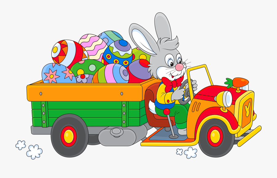 Easter Bunny With Egg - Easter Bunny With Eggs Clipart, Transparent Clipart