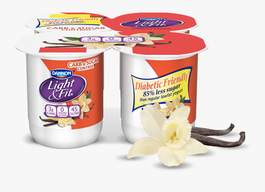 Vanilla Cream Carb & Sugar Control - Light And Fit Diabetic Yogurt, Transparent Clipart