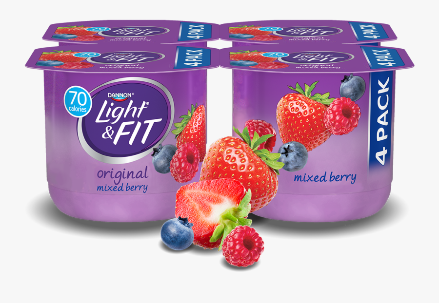 Mixed Berry Nonfat Yogurt - Dannon Light And Fit Mixed Berry, Transparent Clipart