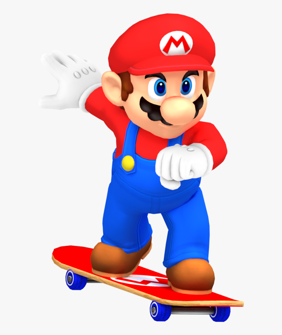 Clip Art Skateboarding Cartoon - Mario On A Skateboard, Transparent Clipart
