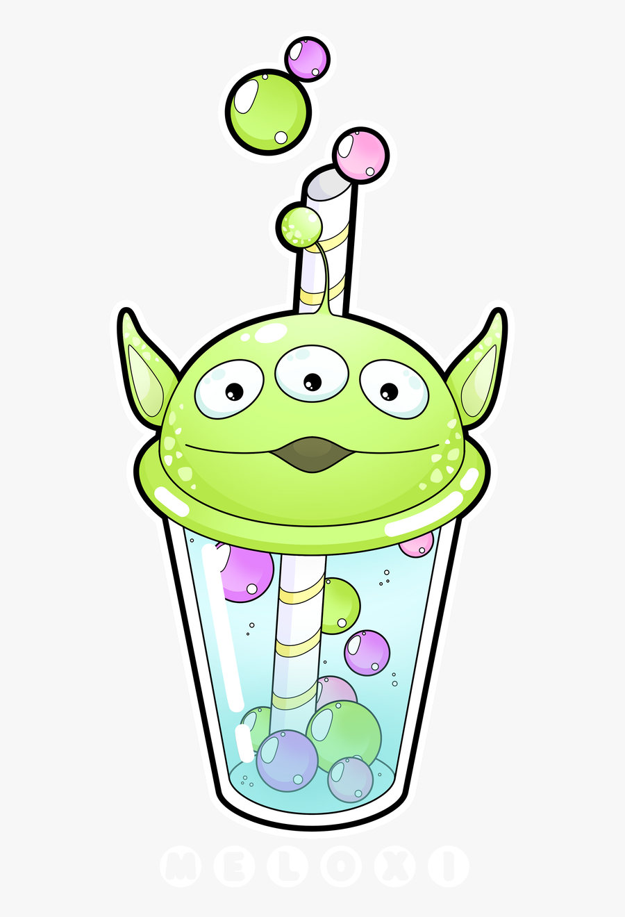 Transparent Serve Clipart - Bubble Tea Animal Drawing, Transparent Clipart