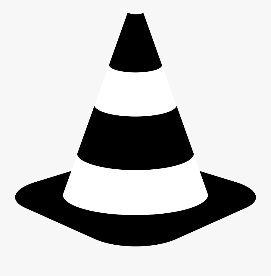 Cone Clipart Road Cone - Black And White Traffic Cones, Transparent Clipart
