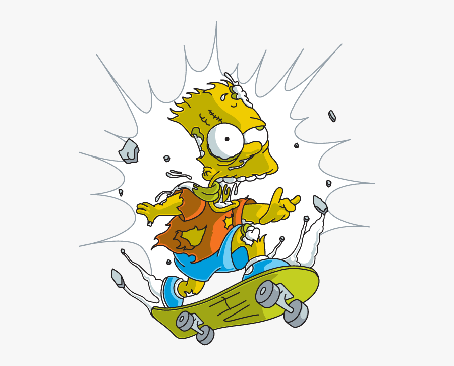 Bart Simpson Skateboarding Homero - Bart Simpson Skateboard Drawing, Transparent Clipart
