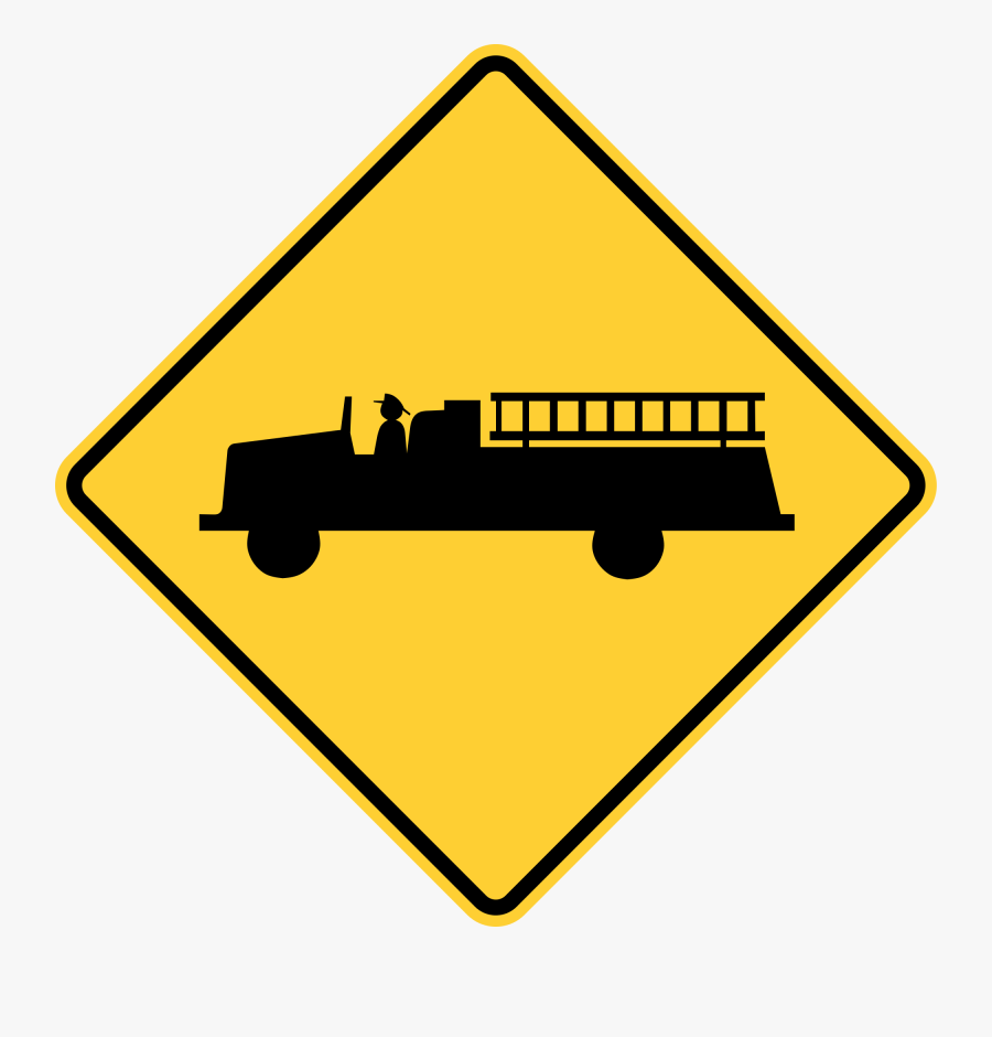 Cross The Road Clipart - Emergency Vehicles Warning Sign, Transparent Clipart