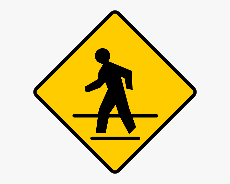 Pedestrian Sign Clip Art At Clker Com Vector Clip Art - Merging Traffic Sign Png, Transparent Clipart