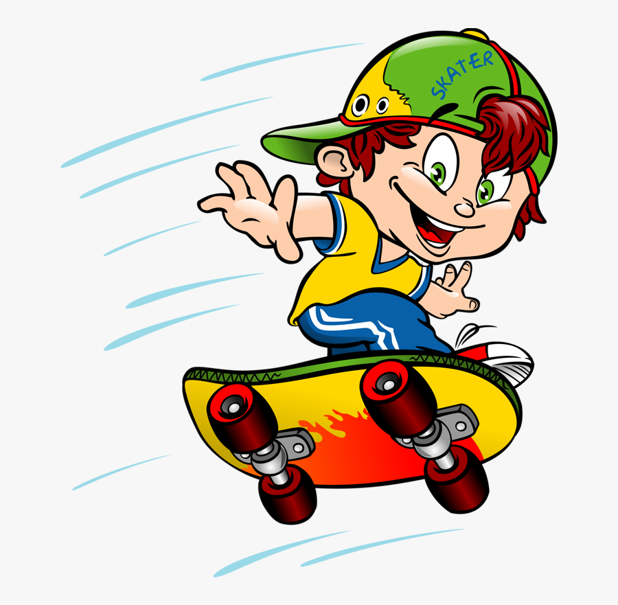 Skateboarding Cartoons, Transparent Clipart