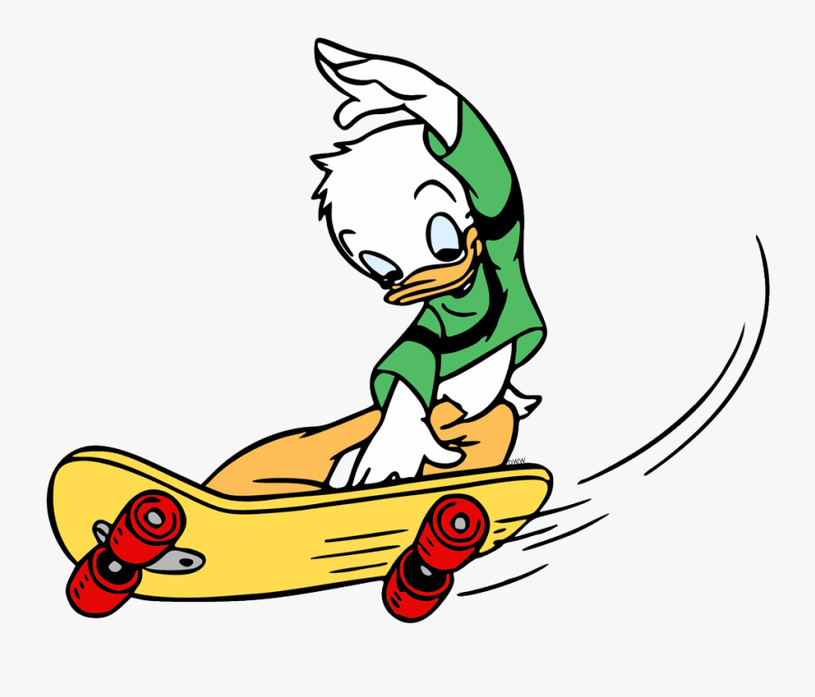 Huey Dewey And Louie Riding Skateboard, Transparent Clipart