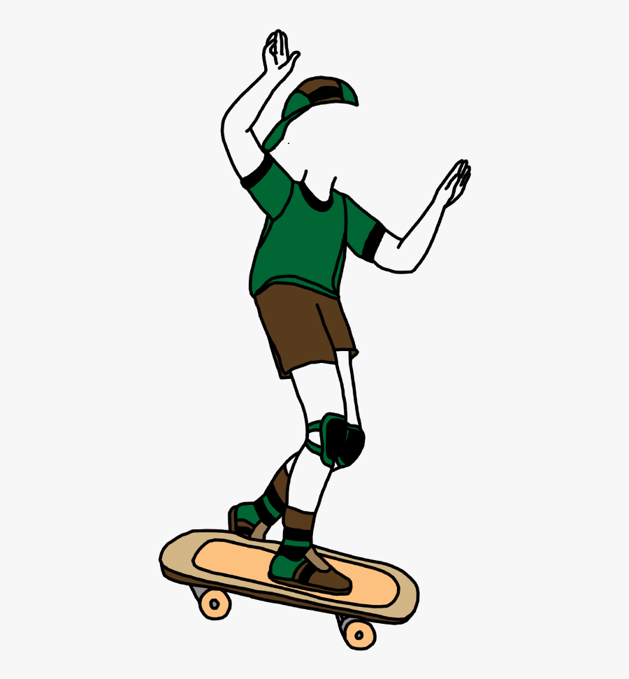 Pink Girl Skateboarding Transparent, Transparent Clipart