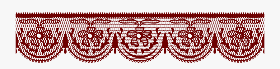Lace With Flowers Png Clipart Picture - Red Lace Border Transparent, Transparent Clipart
