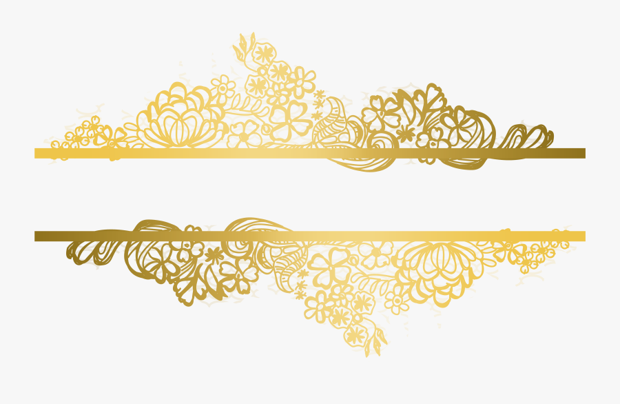 Adobe Chinese Gold Illustrator Pattern Motif Lace Clipart - Golden Lace Vector Png, Transparent Clipart