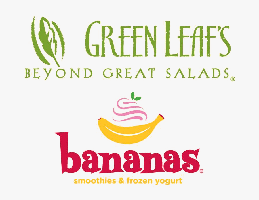 Transparent Frozen Yogurt Clipart - Green Leaf's And Bananas Logo, Transparent Clipart