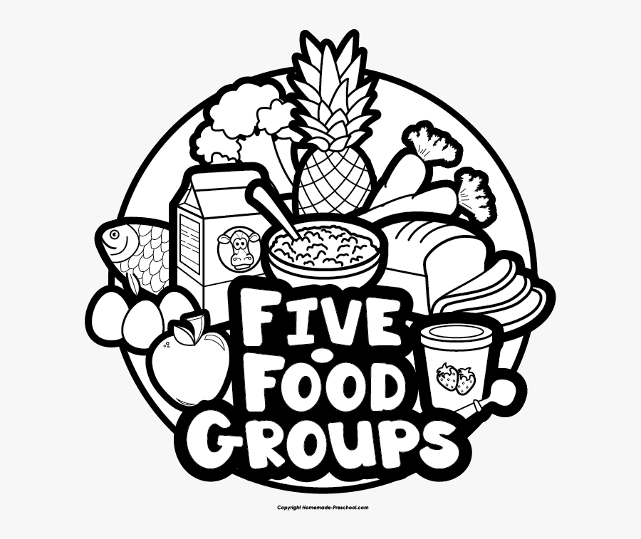 Basic Food Groups Black And White, Transparent Clipart
