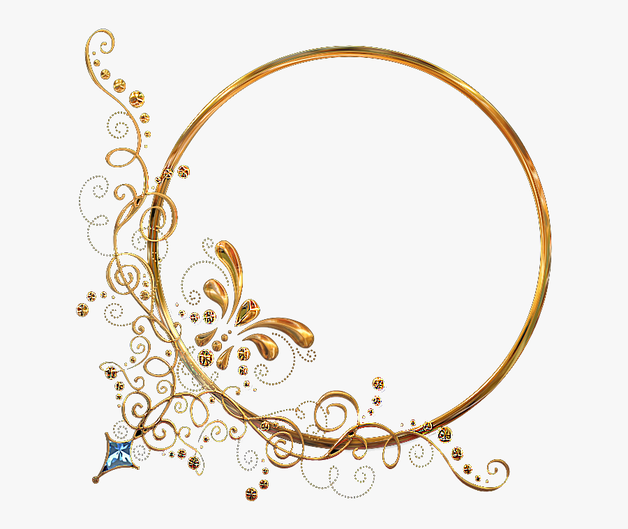 Transparent Corner Ornament Png - Gold Leaf Circle Frame Png, Transparent Clipart