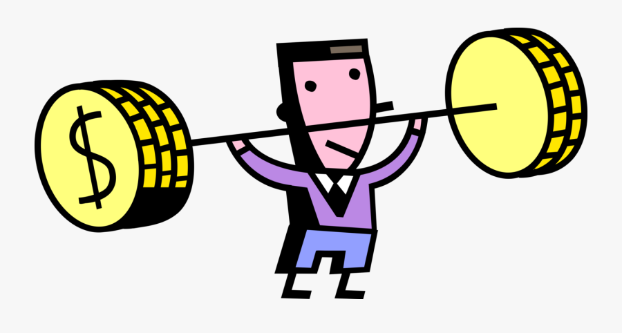 Entrepreneur Lifts Financial Weights Image Illustration, Transparent Clipart