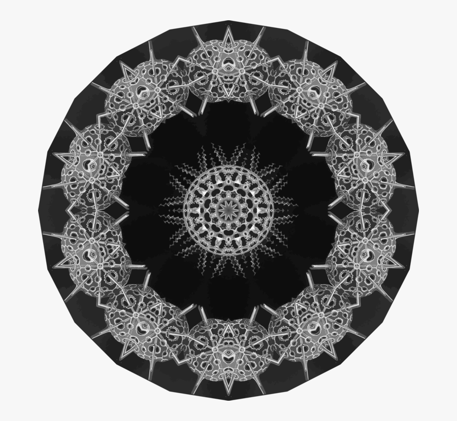 Lace,symmetry,monochrome Photography - Ernst Haeckel, Transparent Clipart