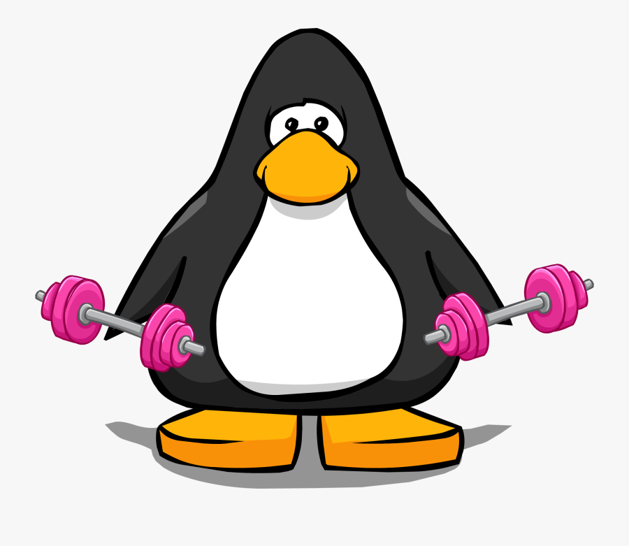 Pink Hand Weights - Club Penguin Red Penguin, Transparent Clipart